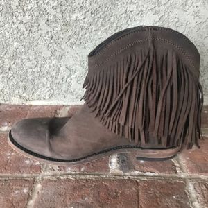Liberty Black  brown fringe booties boots